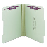 Smead™ Recycled Pressboard Folders, Two SafeSHIELD Coated Fasteners, 2/5-Cut: R of C, 2" Expansion, Letter Size, Gray-Green, 25/Box (SMD14982) Each