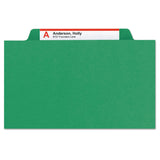 Smead™ Expanding Recycled Heavy Pressboard Folders, 1/3-Cut Tabs: Assorted, Letter Size, 1" Expansion, Green, 25/Box (SMD21546) Each