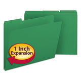 Smead™ Expanding Recycled Heavy Pressboard Folders, 1/3-Cut Tabs: Assorted, Letter Size, 1" Expansion, Green, 25/Box (SMD21546) Each