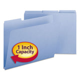 Smead™ Expanding Recycled Heavy Pressboard Folders, 1/3-Cut Tabs: Assorted, Letter Size, 1" Expansion, Blue, 25/Box (SMD21530) Each