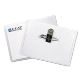 C-Line® Name Badge Kits, Top Load, 3 1/2 x 2 1/4, Clear, Combo Clip/Pin, 50/Box (CLI95723) Box of 50