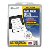 C-Line® Laser Printer Name Badges, 3 3/8 x 2 1/3, White, 200/Box (CLI92377) Box of 200