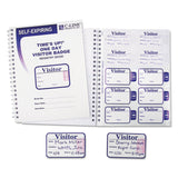 C-Line® Time's Up Self-Expiring Visitor Badges with Registry Log, 3 x 2, White, 150 Badges/Box (CLI97009) 1 Box