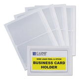 C-Line® Self-Adhesive Business Card Holders, Side Load, 2 x 3.5, Clear, 10/Pack (CLI70238) Pack of 10