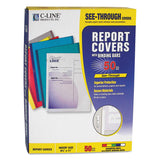 C-Line® Vinyl Report Covers, 0.13" Capacity, 8.5 x 11, Clear/Assorted, 50/Box (CLI32550) 1 Pack of 50