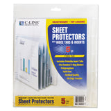 C-Line® Sheet Protectors with Index Tabs, Heavy, Clear Tabs, 2", 11 x 8.5, 5/Set (CLI05557) Set of 5