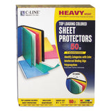 C-Line® Colored Polypropylene Sheet Protectors, Assorted Colors, 2", 11 x 8.5, 50/Box (CLI62010) 1 Case of 50
