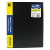 C-Line® Bound Sheet Protector Presentation Book, 12 Letter-Size Sleeves, Black (CLI33120) Each
