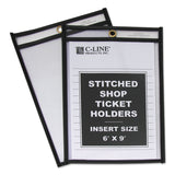 C-Line® Shop Ticket Holders, Stitched, Both Sides Clear, 50 Sheets, 6 x 9, 25/Box (CLI46069) Box of 25