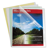 C-Line® Vinyl Report Covers, Sliding Bar, 8.5 x 11, Clear/Clear, 100/Box (CLI31347) 1 Pack of 100