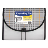 C-Line® Plaid Design Expanding Files, 1.5" Expansion, 13 Sections, Cord/Hook Closure, 1/6-Cut Tabs, Letter Size, Gray Plaid (CLI58312) Each
