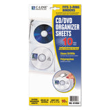 C-Line® Deluxe CD Ring Binder Storage Pages, Standard, 4 Disc Capacity, Clear/White, 10/Pack (CLI61958) Pack of 10