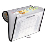 C-Line® Plaid Design Expanding Files, 1.5" Expansion, 13 Sections, Cord/Hook Closure, 1/6-Cut Tabs, Letter Size, Gray Plaid (CLI58312) Each