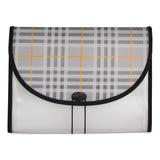 C-Line® Plaid Design Expanding Files, 1.5" Expansion, 13 Sections, Cord/Hook Closure, 1/6-Cut Tabs, Letter Size, Gray Plaid (CLI58312) Each