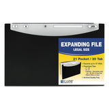 C-Line® 21-Pocket Stand-Up Design Expanding File, 12" Expansion, 21 Sections, 1/5-Cut Tabs, Legal Size, Black (CLI48221) Each