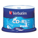 Verbatim® CD-R Recordable Disc, 700 MB/80min, 52x, Spindle, Silver, 50/Pack (VER94691) Each