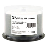 Verbatim® DVD+R Dual Layer Printable Recordable Disc, 8.5 GB, 8x, Spindle, White, 50/Pack (VER98319) Each