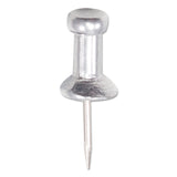GEM® Aluminum Head Push Pins, Aluminum, Silver, 0.38", 100/Box (GEMCPAL3) Box of 100