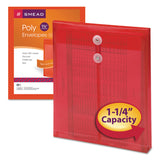 Smead™ Poly String and Button Interoffice Envelopes, Open-End (Vertical), 9.75 x 11.63, Transparent Red, 5/Pack (SMD89547) Pack of 5 Envelopes