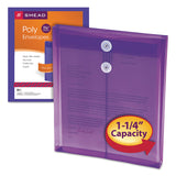 Smead™ Poly String and Button Interoffice Envelopes, Open-End (Vertical), 9.75 x 11.63, Transparent Purple, 5/Pack (SMD89544) Pack of 5 Envelopes