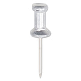 GEM® Aluminum Head Push Pins, Aluminum, Silver, 0.63", 100/Box (GEMCPAL5) Box of 100