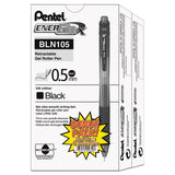 Pentel® EnerGel-X Gel Pen, Retractable, Fine 0.5 mm Needle Tip, Black Ink, Clear/Black Barrel, 24/Pack (PENBLN105ASW2) Pack of 24