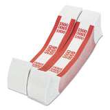 Pap-R Products Currency Straps, Red, $500 in $5 Bills, 1000 Bands/Pack (CTX400500) Pack of 1000