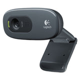 Logitech® C270 HD Webcam, 1280 pixels x 720 pixels, 1 Mpixel, Black (LOG960000694) Each