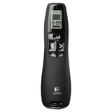 Logitech® R800 Wireless Laser Presentation Remote w/LCD Display, Class 2, 100 ft Range, Matte Black (LOG910001350) Each