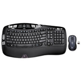 Logitech® MK550 Wireless Wave Keyboard + Mouse Combo, 2.4 GHz Frequency/30 ft Wireless Range, Black (LOG920002555) Each