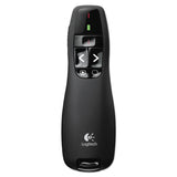 Logitech® R400 Wireless Presentation Remote with Laser Pointer, Class 2, 50 ft Range, Matte Black (LOG910001354) Each