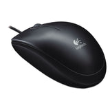 Logitech® B100 Optical USB Mouse, USB 2.0, Left/Right Hand Use, Black (LOG910001439) Each