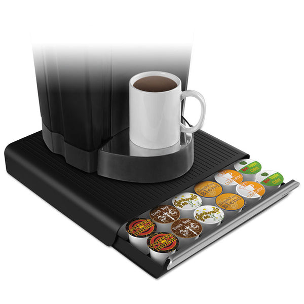 Mind Reader Coffee Pod Drawer, Fits 26 Pods, 14.75 x 13.25 x 2.75, Black (EMSTRY26PCBLK)