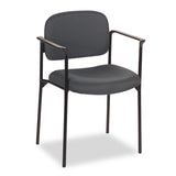 HON® VL616 Stacking Guest Chair with Arms, Fabric Upholstery, 23.25" x 21" x 32.75", Charcoal Seat, Charcoal Back, Black Base (BSXVL616VA19) Each