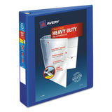 Avery® Heavy-Duty View Binder with DuraHinge and One Touch EZD Rings, 3 Rings, 1.5" Capacity, 11 x 8.5, Pacific Blue (AVE79775) Each