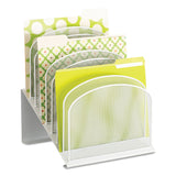Safco® Onyx Mesh Desk Organizer with Tiered Sections, 8 Sections, Letter to Legal Size Files, 11.75" x 10.75" x 14", White (SAF3258WH) Each