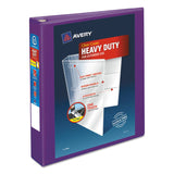 Avery® Heavy-Duty View Binder with DuraHinge and One Touch EZD Rings, 3 Rings, 1.5" Capacity, 11 x 8.5, Purple (AVE79774) Each