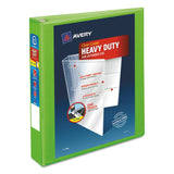 Avery® Heavy-Duty View Binder with DuraHinge and One Touch EZD Rings, 3 Rings, 1.5" Capacity, 11 x 8.5, Chartreuse (AVE79773) Each