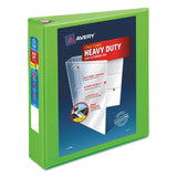 Avery® Heavy-Duty View Binder with DuraHinge and One Touch EZD Rings, 3 Rings, 2" Capacity, 11 x 8.5, Chartreuse (AVE79776) Each