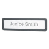 Universal® Recycled Cubicle Nameplate with Rounded Corners, 9 x 2.5, Charcoal (UNV08223) Each