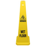 Impact® Four-Sided Wet Floor Sign, English, 36", Yellow, 5/Case (IMP23870) Case of 5
