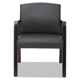 Alera® Alera Reception Lounge WL Series Guest Chair, 24.21" x 24.8" x 32.67", Black Seat, Black Back, Espresso Base (ALERL4319E) Each
