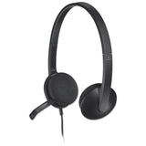 Logitech® H340 Binaural Over The Head Corded Headset, Black (LOG981000507) Each