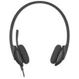 Logitech® H340 Binaural Over The Head Corded Headset, Black (LOG981000507) Each