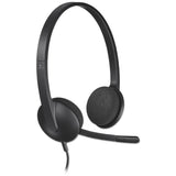Logitech® H340 Binaural Over The Head Corded Headset, Black (LOG981000507) Each