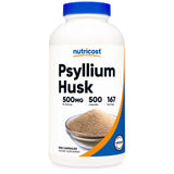 nutricost® Dietary Supplement Psyllium Husk 500 mg Strength Capsule 500 Per Bottle (1270252_CS) 12/CS