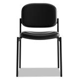 HON® VL606 Stacking Guest Chair without Arms, Bonded Leather Upholstery, 21.25" x 21" x 32.75", Black Seat, Black Back, Black Base (BSXVL606SB11) Each