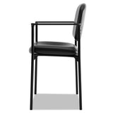 HON® VL616 Stacking Guest Chair with Arms, Bonded Leather Upholstery, 23.25" x 21" x 32.75", Black Seat, Black Back, Black Base (BSXVL616SB11) Each