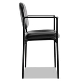 HON® VL616 Stacking Guest Chair with Arms, Bonded Leather Upholstery, 23.25" x 21" x 32.75", Black Seat, Black Back, Black Base (BSXVL616SB11) Each