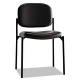 HON® VL606 Stacking Guest Chair without Arms, Bonded Leather Upholstery, 21.25" x 21" x 32.75", Black Seat, Black Back, Black Base (BSXVL606SB11) Each